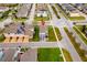 Birds-eye view showcases manicured lawns and well-maintained landscaping in a friendly neighborhood at 2800 Cello Ln, Kissimmee, FL 34741