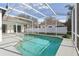 Backyard with a screened-in pool and patio, ideal for outdoor living and relaxation at 411 Boxwood Dr, Davenport, FL 33837