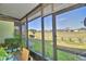 Inviting screened-in patio features a beautiful view of the expansive green backyard at 500 Monroe Cir, Davenport, FL 33896
