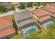 Aerial view of homes with pools and tile roofs at 5117 Oakbourne Ave, Davenport, FL 33837