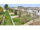 Aerial view of a fenced backyard featuring a grassy lawn at 6974 Trellis Vine Loop, Windermere, FL 34786