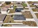 This house is fitted with solar panels and a screened-in lanai and a view from above at 1238 James Ln, Kissimmee, FL 34759