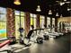 Light-filled fitness center with floor-to-ceiling windows offering views of the community pool at 1613 Pelican Dr, Davenport, FL 33896