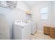 Bright laundry room with a modern washer, dryer, wire rack, and window at 1737 Caribbean View Ter, Kissimmee, FL 34747