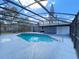 Backyard pool with an enclosed screen, providing a relaxing and private outdoor experience at 305 S Palm Ave, Kissimmee, FL 34741