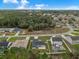 An aerial view of a neighborhood featuring well-maintained homes, green lawns, and a lush wooded area at 33 Perch Dr, Kissimmee, FL 34759