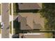 Aerial view of rooftops and backyards of homes in a residential neighborhood at 3987 Meandering Bay Dr, Apopka, FL 32712