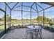 Screened-in lanai with comfortable seating and tranquil lake view at 4311 Via Cavour Ct, Kissimmee, FL 34759