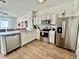 Modern kitchen with stainless steel appliances, white cabinets, and sleek countertops at 7670 Otterspool St, Kissimmee, FL 34747
