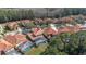 Charming aerial view of terra cotta homes featuring private screened in swimming pools and mature landscaping at 113 Tiger Lily Ct, Davenport, FL 33837