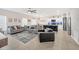 Open-concept living room flows into a kitchen with a modern island, great for socializing at 1185 Catskill Dr, Haines City, FL 33844