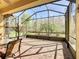 Open screened lanai with brick flooring and backyard view at 400 Indian Wells Ave, Poinciana, FL 34759