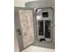 Close-up view of an open electrical panel at 413 4Th St, Orlando, FL 32824