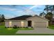 Charming single-story home featuring a two-car garage, well-maintained lawn, and neutral stucco exterior at 43 Peterlee Ct, Kissimmee, FL 34758