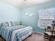 Light blue bedroom with a large window and an accent chair in a naturally lit setting at 649 Meadow Pointe Dr, Haines City, FL 33844