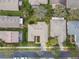 Overhead view of a single Gathering home and neighborhood showcasing mature trees, street, and well-kept lawns at 651 Highlands Hammock Dr, Poinciana, FL 34759
