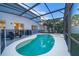 Inviting screened pool with adjacent patio seating area for entertaining at 1113 Pine Ridge Dr, Davenport, FL 33896