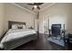 This bedroom has an ensuite bath and a ceiling fan at 11856 Vinci Dr, Windermere, FL 34786