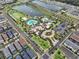 Aerial view of the resort-style pool and clubhouse, a central hub for community gatherings at 1800 Tropical Palms Cir, Kissimmee, FL 34747