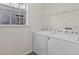 Functional laundry area featuring modern white appliances at 2250 Windcrest Lake Cir, Orlando, FL 32824