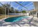 Backyard pool with screen enclosure for sun protection and outdoor enjoyment at 248 Breezy Oaks Ct, Davenport, FL 33896