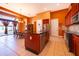 An open concept kitchen with stainless steel appliances, a kitchen island, and access to the dining area at 2864 Lafayette Trace Dr, St Cloud, FL 34772