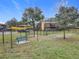 The fenced dog park offers a bench and shaded area in a pet-friendly outdoor setting at 734 Olympic Cir # 30, Ocoee, FL 34761