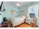 Bedroom with a white bed set, light blue walls, and a window with natural light at 141 Prestwick Dr, Davenport, FL 33897