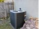 Outdoor AC unit next to wall with bricks and wood fence at 250 Sir Phillips Dr, Davenport, FL 33837