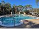 Community pool surrounded by palm trees and lounge chairs for residents' relaxation at 2558 Robert Trent Jones Dr # 1412, Orlando, FL 32835
