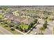 Beautiful aerial view of a neighborhood showcasing a home with a screened-in pool and well-manicured lawn at 2884 Nottel Dr, St Cloud, FL 34772