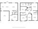Upstairs floor plan of a home showcasing four bedrooms, three bathrooms, and a utility room at 293 Pineywoods St, St Cloud, FL 34772