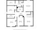 Upstairs floor plan of a home showcasing four bedrooms, three bathrooms, and a utility room at 293 Pineywoods St, St Cloud, FL 34772