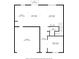 Downstairs floor plan of a home showcasing kitchen, dining area, living room and garage at 293 Pineywoods St, St Cloud, FL 34772