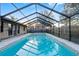 Sparkling pool is enclosed with screen, offers fun and refreshing outdoor space at 4172 Stonehenge Rd, Mulberry, FL 33860