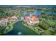 Aerial view of the Village Center in Solivita highlighting the shopping, dining and recreation at 461 Treviso Dr, Poinciana, FL 34759