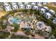 Aerial view of resort-style community showcasing swimming pools, splashpad, and modern housing at 7848 Somersworth Dr, Kissimmee, FL 34747