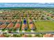 Wonderful aerial view showcases a well-maintained neighborhood with lush landscaping and comfortable patios at 151 Saragossa Ave, Davenport, FL 33897