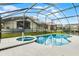 Screened-in pool and spa offer a relaxing outdoor retreat and space to entertain at 151 Saragossa Ave, Davenport, FL 33897