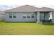Home's backyard with a manicured lawn, offering an ideal space for outdoor activities and relaxation at 4211 Little Owl Ln, Kissimmee, FL 34746