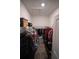 This closet has hanging racks, a light, and a carpeted floor at 4211 Little Owl Ln, Kissimmee, FL 34746