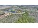 Aerial view of a residential neighborhood with lush greenery, lakes, and well-maintained homes at 555 Presido Park Pl, Kissimmee, FL 34759