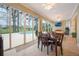 Bright dining area with glass doors leading to screened pool and view of the backyard at 1686 Shadowmoss Cir, Lake Mary, FL 32746