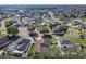 Aerial view of a residential neighborhood, showcasing the homes, fenced yards, and community layout at 3123 Fairfield Dr, Kissimmee, FL 34743