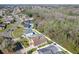 An aerial view of residences nestled within a lush, wooded landscape near a winding road at 3123 Fairfield Dr, Kissimmee, FL 34743