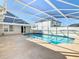 Backyard featuring a screened-in pool with an outdoor patio, great for enjoying the summer sun at 3123 Fairfield Dr, Kissimmee, FL 34743