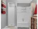 Bright bathroom featuring a tiled shower, tub with window, and a wooden vanity with granite countertop at 4884 Meadow Dr, St Cloud, FL 34772
