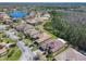 Real estate aerial showing a neighborhood with a serene lake and lush greenery at 741 Villa Park Rd, Poinciana, FL 34759