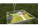 A Cozy home featuring a large lot with mature trees, a pool, outbuildings, and ample parking spaces, aerial view at 78 N 5Th St, Orlando, FL 32833