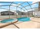 Backyard pool with a screened-in enclosure at 8063 King Palm Cir, Kissimmee, FL 34747